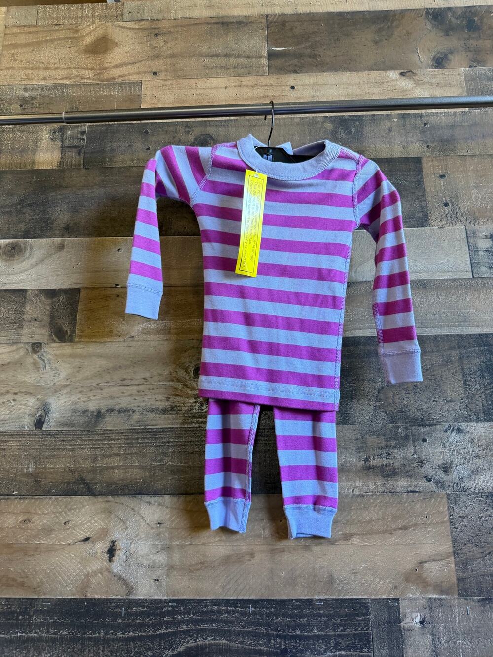 Hanna Andersson Pajamas-3T 90cm-Purple Lavender Striped -Organic Cotton -2pc PJs